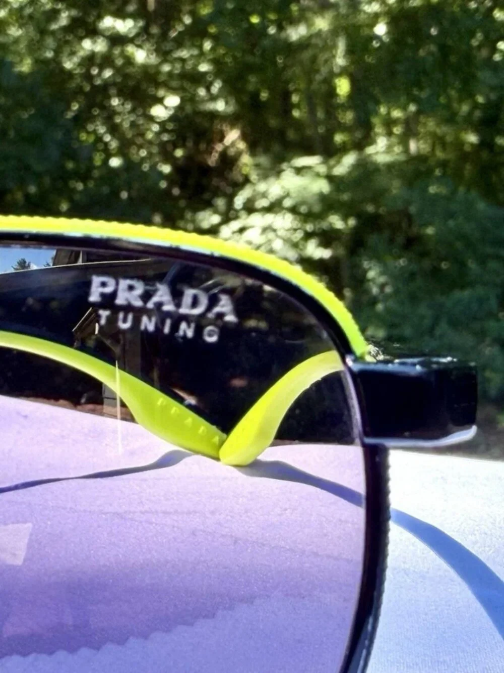 Prada Linea Rossa PS 50YS Sunglasses Matte Black Neon Yellow Aviator 62mm W/ COA